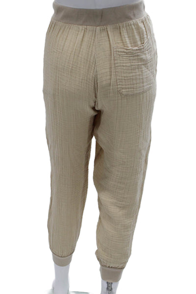 Stateside Womens Beige Cotton Drawstring Jogger Pants Size S