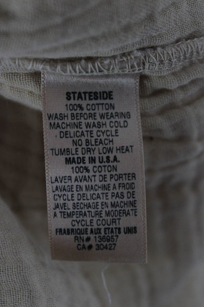 Stateside Womens Beige Cotton Drawstring Jogger Pants Size S