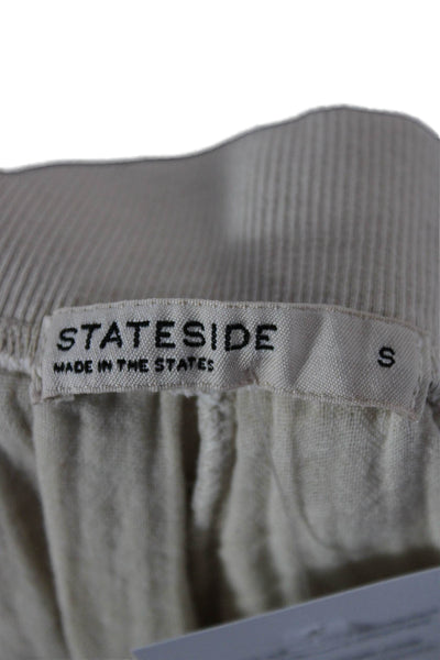 Stateside Womens Beige Cotton Drawstring Jogger Pants Size S
