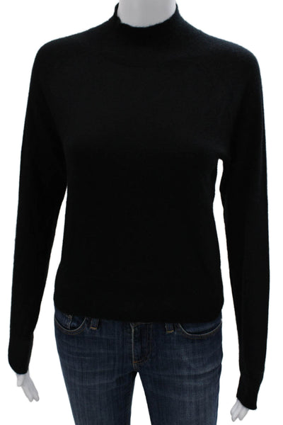 Theory Womens Cashmere Mock Neck Pullover Sweater Black Size M