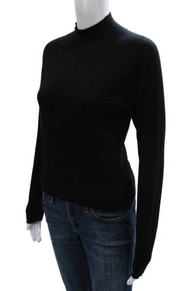 Theory Womens Cashmere Mock Neck Pullover Sweater Black Size M