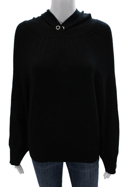 Autumn Cashmere Women High Neck Pullover Sweater Black Long Sleeve Size XS