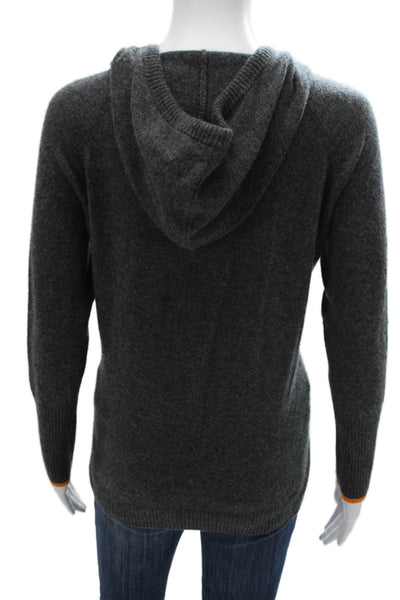 525 America Women Cashmere V Neck Pullover Gray Long Sleeve Size XS