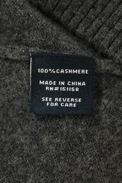 525 America Women Cashmere V Neck Pullover Gray Long Sleeve Size XS