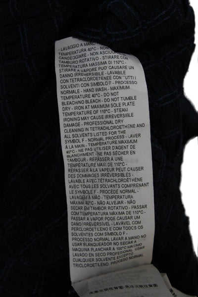 Armani Collezioni Mens Blue Viscose Geometric Crewneck Pullover Size M