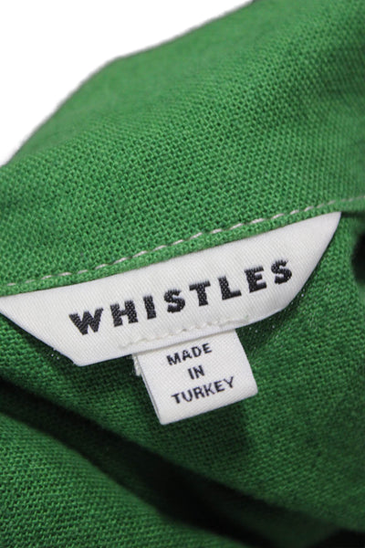 Whistles Womens Military Jacket Green Long Sleeve Cotton Linen Size 2