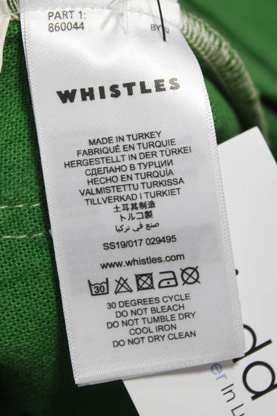 Whistles Womens Military Jacket Green Long Sleeve Cotton Linen Size 2