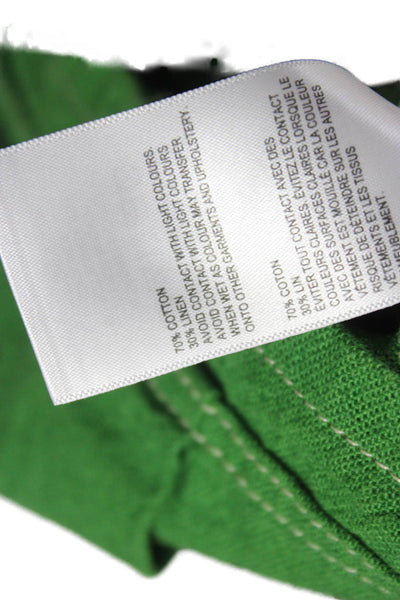 Whistles Womens Military Jacket Green Long Sleeve Cotton Linen Size 2