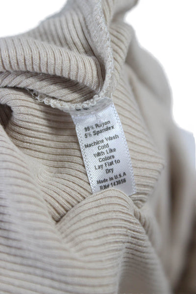 Joah Brown Women Basic Scoop Neck Sleeveless Tank Beige Rayon Spandex Size M