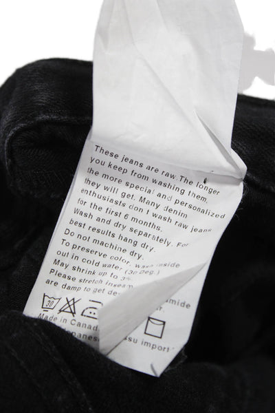 Naked & Famous Mens Tapered Jeans Black Cotton Mid Rise Size 33