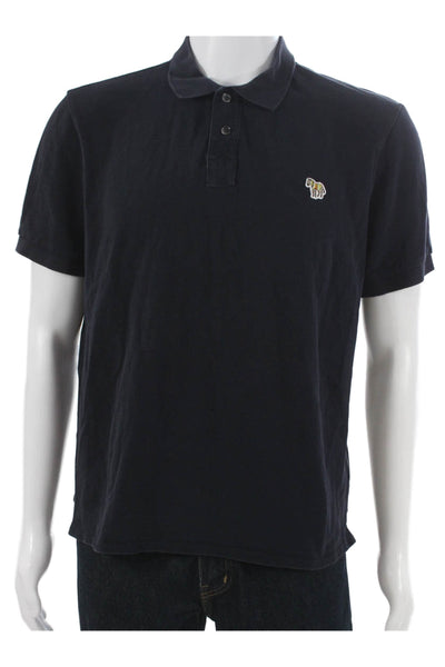 Paul Smith Mens Polo Short Sleeve Collared Blue Cotton Size L