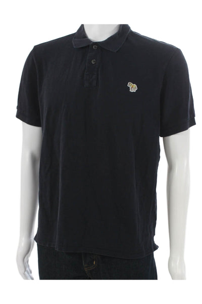 Paul Smith Mens Polo Short Sleeve Collared Blue Cotton Size L