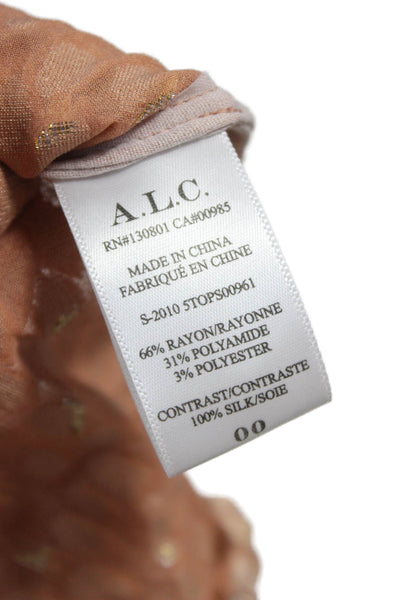A.L.C. Womens Basic Halter Tank Top Beige Animal Print Size 00