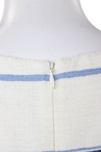 Intermix Women Cropped Striped V-Neck Acrylic Tank White Size S
