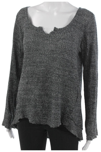 Paper Crane Women Tunic Sweater Gray Long Sleeve Scoop Neck Polyester Size M