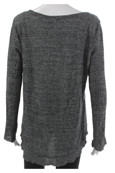 Paper Crane Women Tunic Sweater Gray Long Sleeve Scoop Neck Polyester Size M