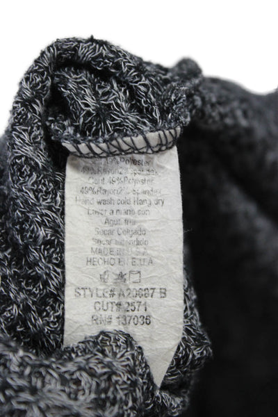 Paper Crane Women Tunic Sweater Gray Long Sleeve Scoop Neck Polyester Size M