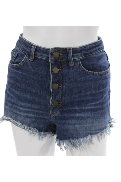 Maje Womens Cut-Off Cotton Blue Shorts Size 36