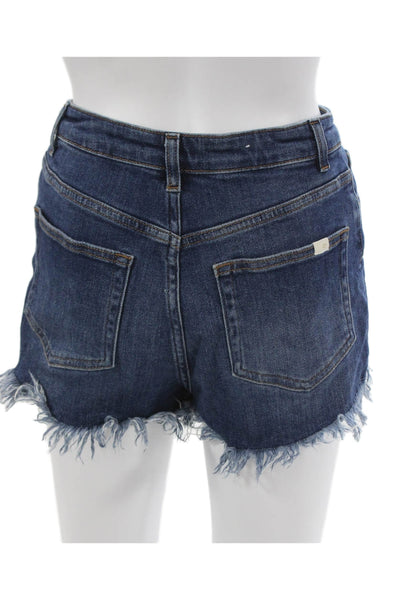 Maje Womens Cut-Off Cotton Blue Shorts Size 36