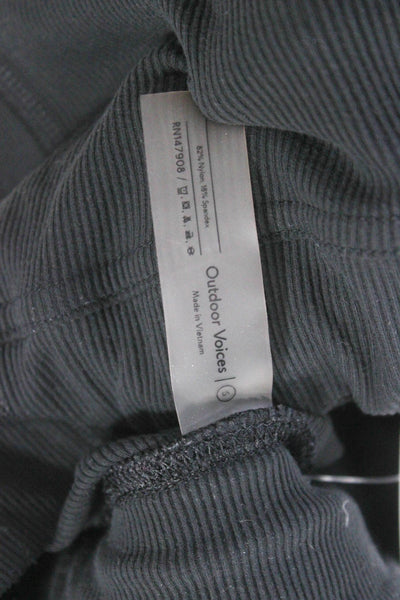 Outdoor Voices Womens Ankle Leggings Black Nylon Size S