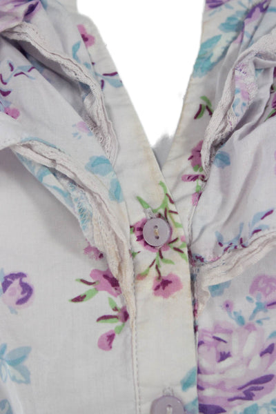 Love Shack Fancy Womens Mini Dress White Floral Cotton Size XS