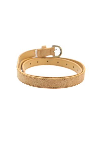 J Crew Womens Suede Gold Tone Skinny Belt Khaki Beige Size Medium