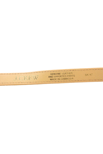 J Crew Womens Suede Gold Tone Skinny Belt Khaki Beige Size Medium