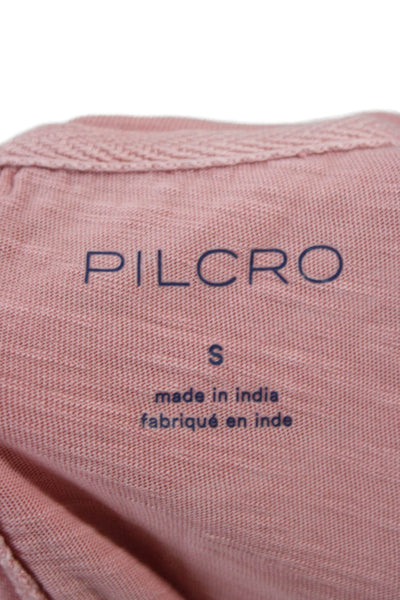 Pilcro Anthropologie Women Pink Cotton Short Sleeve T-Shirt Size S