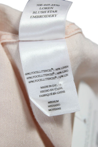 Rails Womens Pink Solid Lyocell Collared Long Sleeve Basic Button-Up Size M