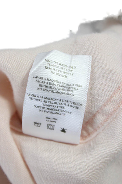 Rails Womens Pink Solid Lyocell Collared Long Sleeve Basic Button-Up Size M