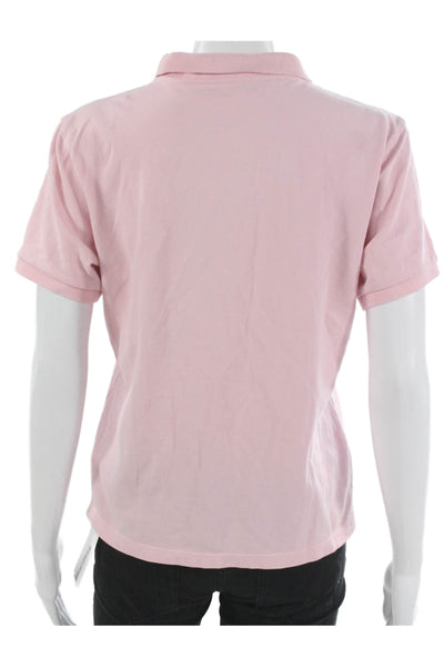 Vineyard Vines Womens Pink Cotton Collared Short Sleeve Polo Basic Size M