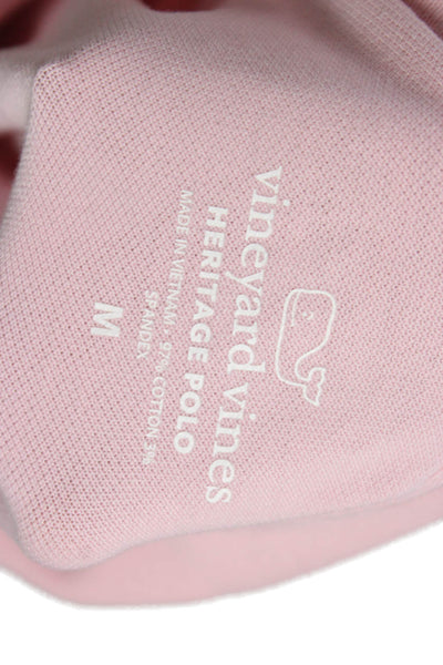 Vineyard Vines Womens Pink Cotton Collared Short Sleeve Polo Basic Size M