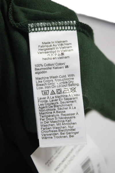 J Crew Women Cropped Green Cotton Crewneck Long Sleeve T-Shirt Size S