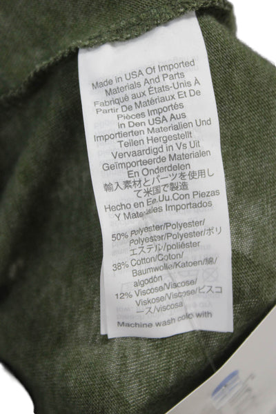J Crew Women Basic Sleeveless Tank Top Crew Neck Green Polyester Size S