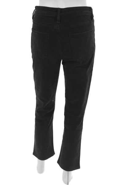 Aqua Women Straight Jeans Black High Rise Cotton Blend Size 26
