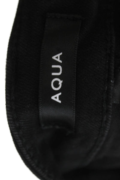Aqua Women Straight Jeans Black High Rise Cotton Blend Size 26