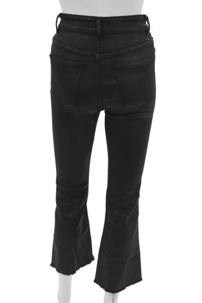 DL1961 Womens Cropped Black High Rise Jeans Button Closure Cotton Blend Size 27