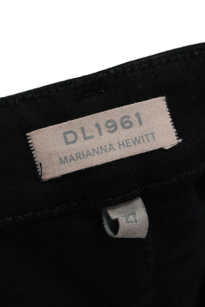 DL1961 Womens Cropped Black High Rise Jeans Button Closure Cotton Blend Size 27