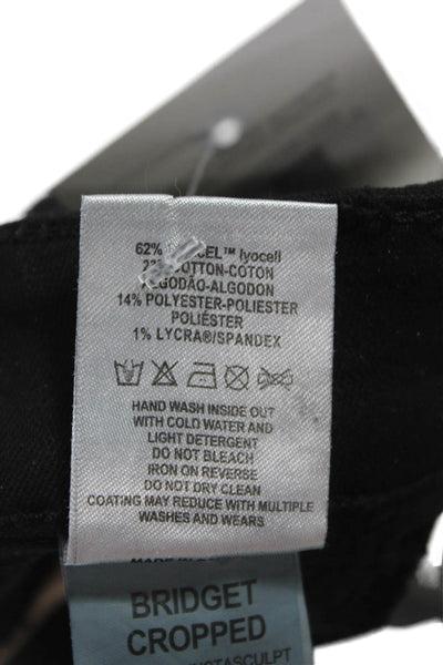 DL1961 Womens Cropped Black High Rise Jeans Button Closure Cotton Blend Size 27