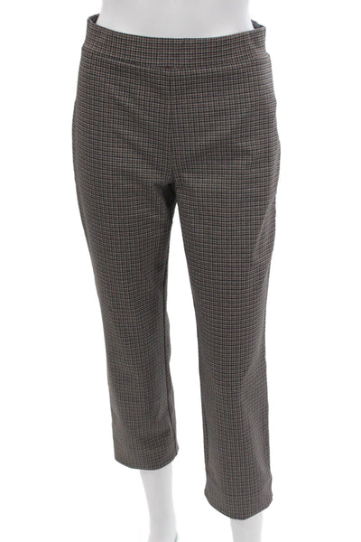 Sanctuary Women Cropped Check Multi Pull On Recycled Polyester Pants Size S