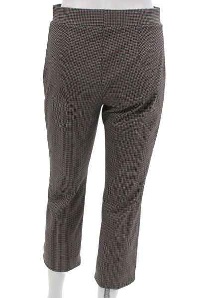 Sanctuary Women Cropped Check Multi Pull On Recycled Polyester Pants Size S