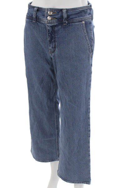 J Crew Womens Blue Wide Leg Jeans Lyocell High Rise Size 26