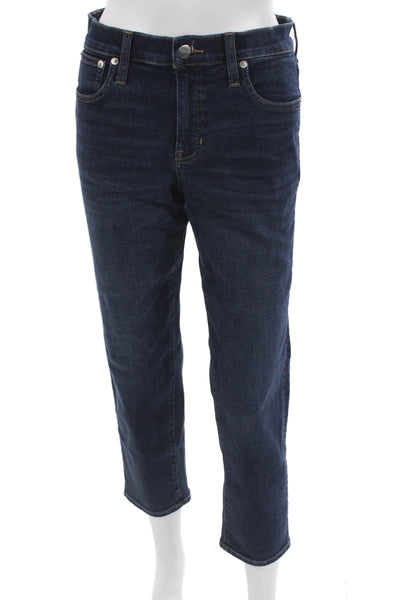 J Crew Women Ankle Jeans Blue High Rise Cotton Blend Petite Size 27