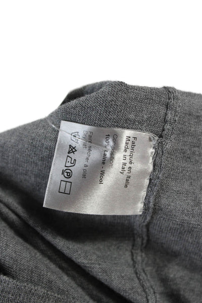 Dior Mens Gray Wool V Neck Pullover Sweater Long Sleeve Size M