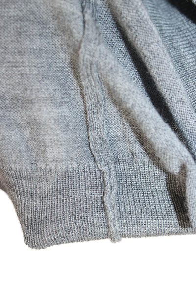 Dior Mens Gray Wool V Neck Pullover Sweater Long Sleeve Size M