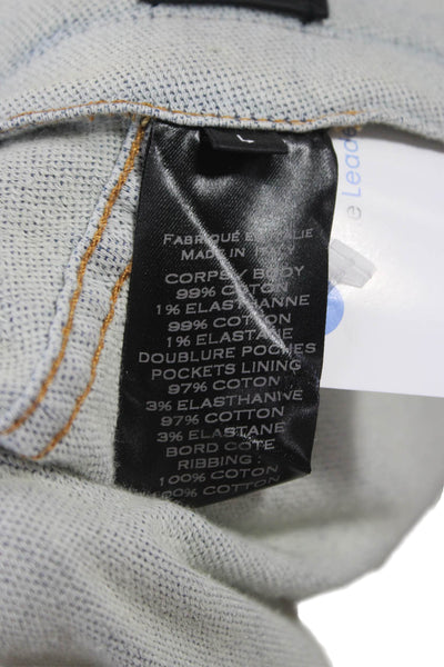 Balmain Unisex Bomber Jacket Blue Zip Long Sleeve Size L