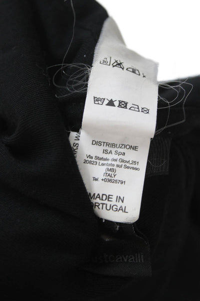 Just Cavalli Womens Black Full Zip Graphic Cotton Hoodie Size M