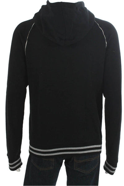 Balmain Mens Black Cotton Full Zip Hoodie Size L