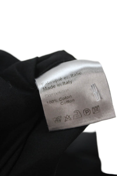 Dior Mens Long Sleeves Button Down Shirt Black Cotton Size 39