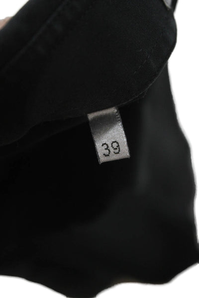 Dior Mens Long Sleeves Button Down Shirt Black Cotton Size 39
